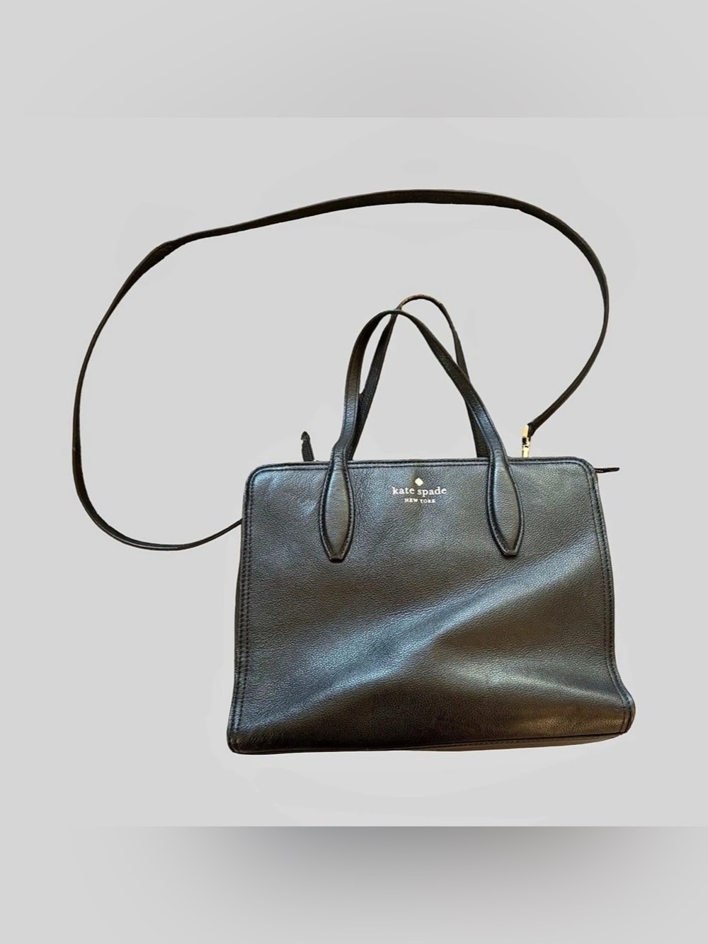 KATE SPADE Rowe Black Pebbled Leather Satchel Medium